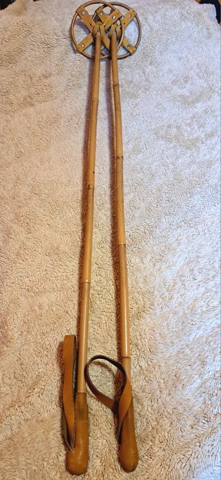 Ретро Бамбукови щеки с кожени елементи