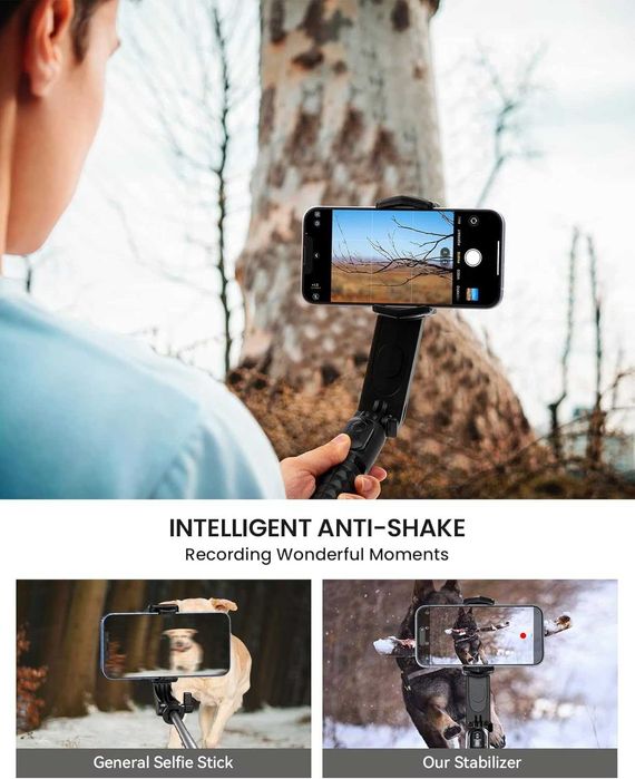 ESSAGER Gimbal трипод с подвижна запълваща светлина за iPhone ,Android