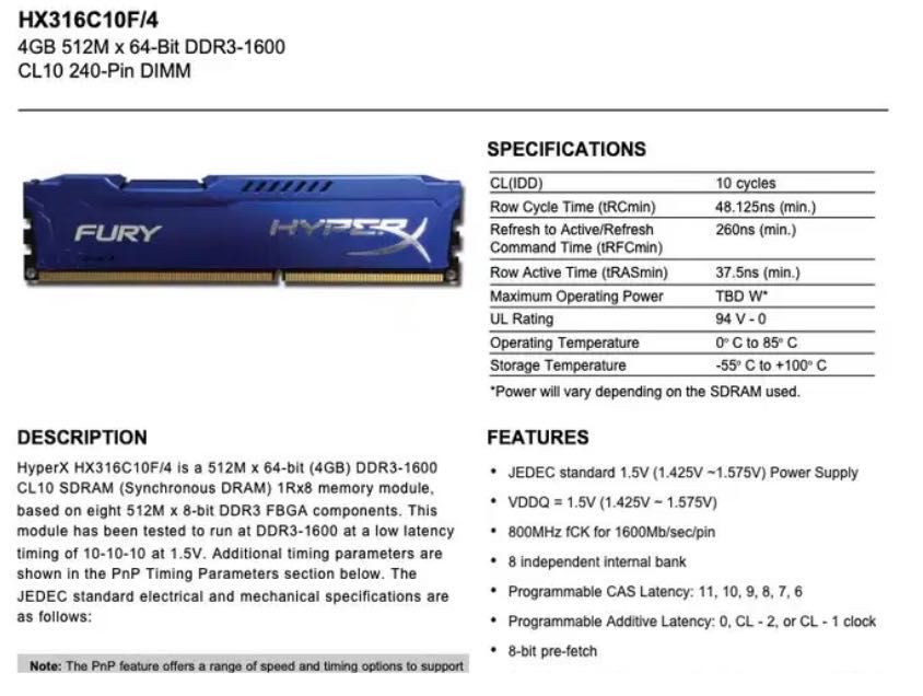 Kit Memorie RAM 2buc x 4GB 512M x 64-Bit DDR3-1600 CL10 240-Pin DIMM