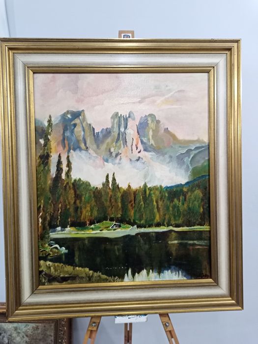 Картина Алпийско Езеро Масло върху платно