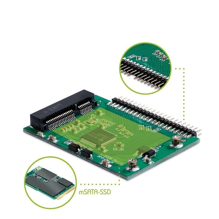 Adaptor convertor SSD mSATA la IDE 44 pini 5V pentru laptop