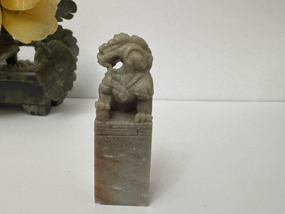 Amuleta Caine Foo, sculptat in piatra Soapstone. Statueta