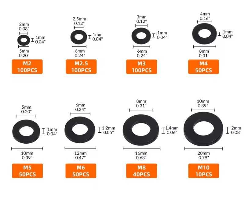 Шайби от полиамид 500 броя