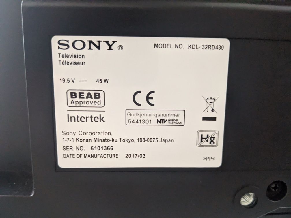 TV Sony Bravia 80 cm KDL 32RD430