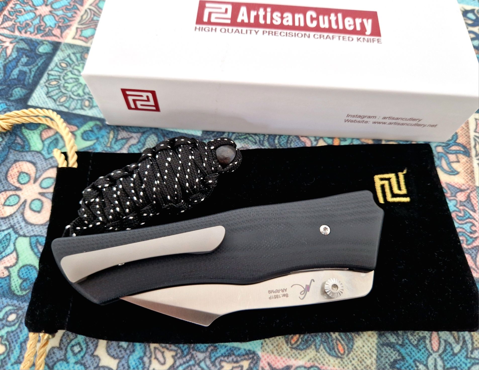 Cuti pliabil EDC Artisan Cutlery Ahab, otel AR-RPM9, nou