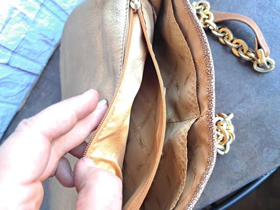 дамска  чанта,Longchamp,малка кожена чантичка-естествена кожа