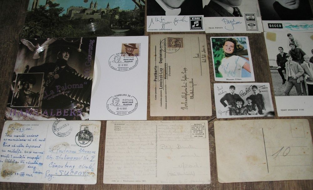 Lot 17 carti postale, cartonase, autografe, etc.