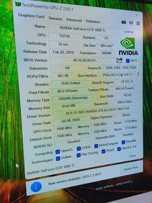 Placa video GeForce GTX 1660Ti 6GB GDDR6 mini