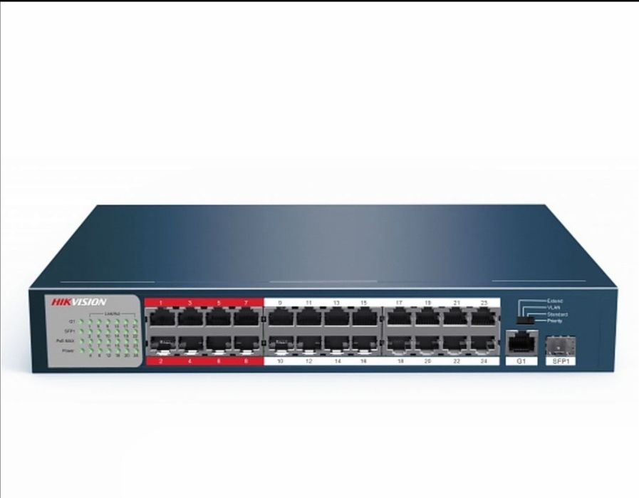 Коммутатор hikvision 24-port 10/100m PoE