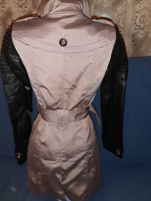 Jacheta/geaca/trench cu maneci de piele, impermeabil TRANSPORT GRATUIT