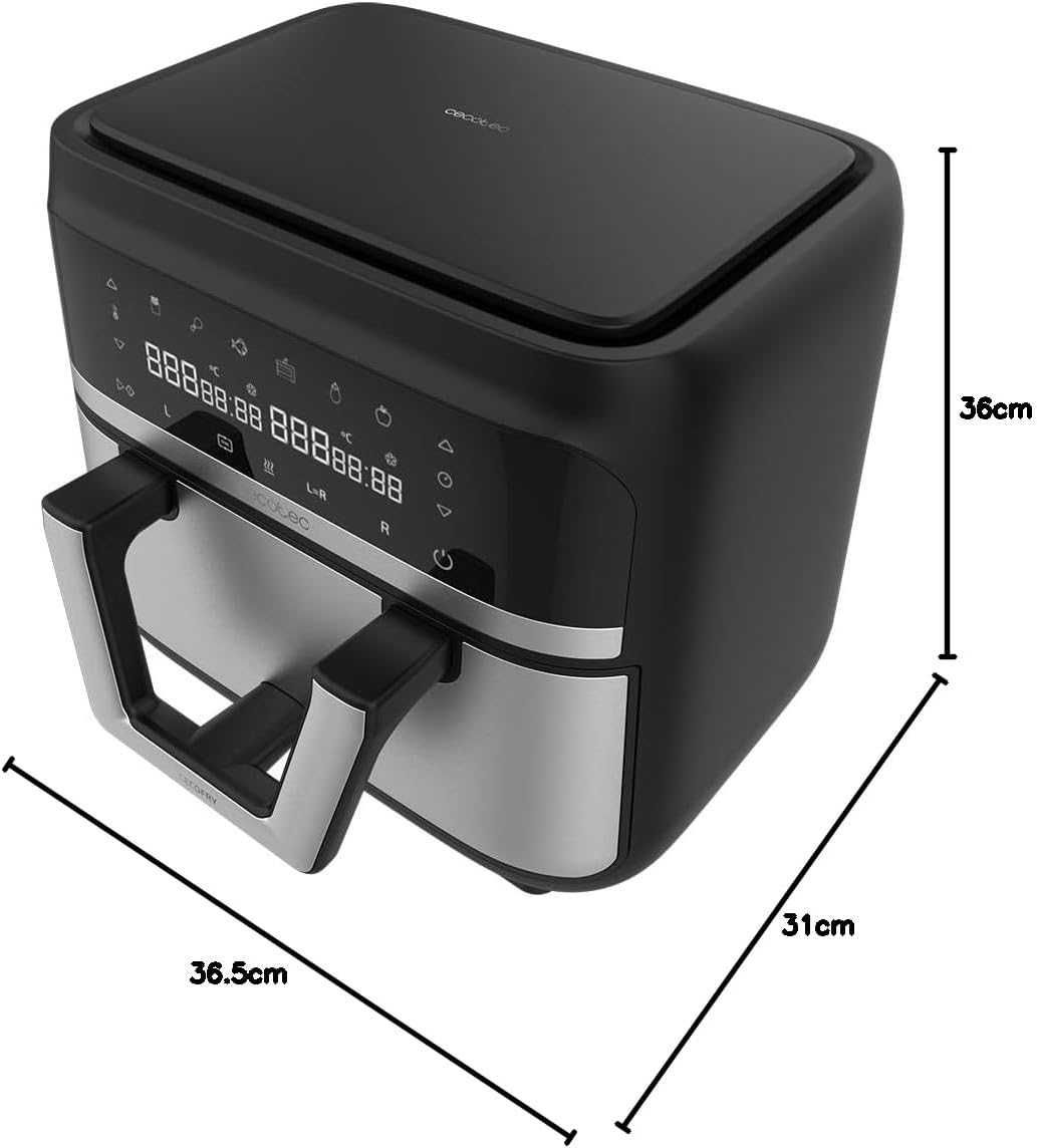 Friteuza aer cald Cecotec 9L, 2850W, 6 programe, duala | 049962