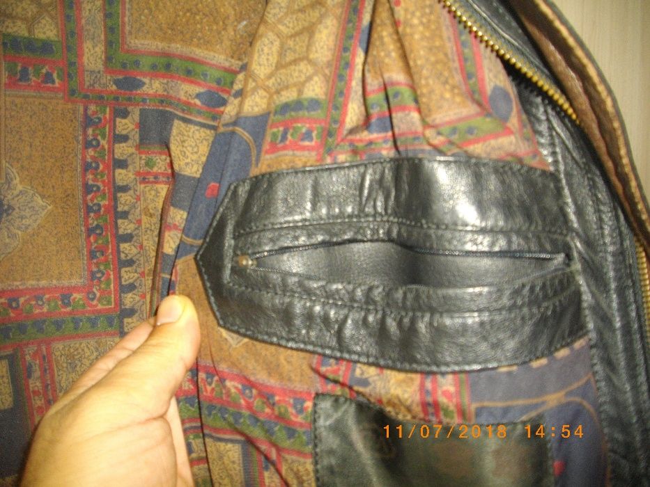 Мъжко-Яке Естествена Кожа-Агнешка Напа-№50-Почти Ново-Голямо-Късо