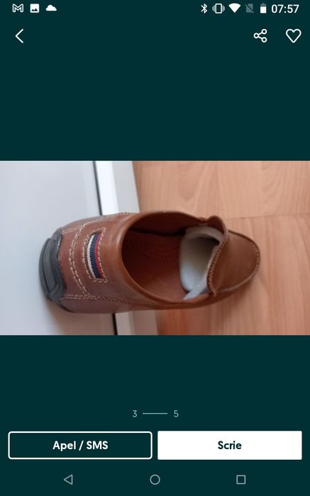 Mocasini piele Naturala Anglia.Pat Calvin Noi!