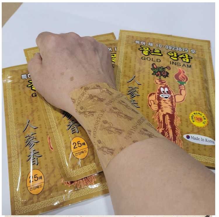 Пластырь с красным корейским женьшенем "Gold Insam Pad"