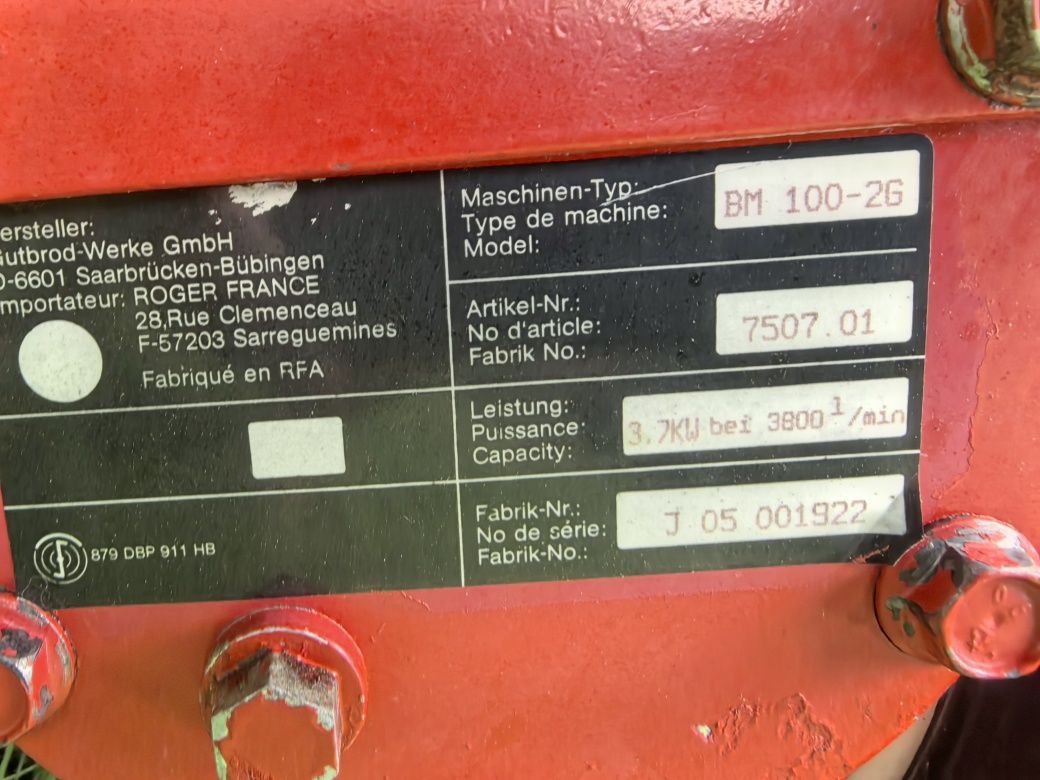 GUTBROD BM 100 2G Палцова косачка за висока трева Люцерна