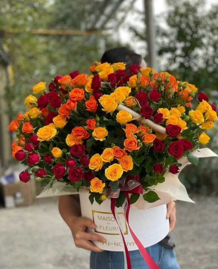 розы гортензия пионы букеты Астанацветы