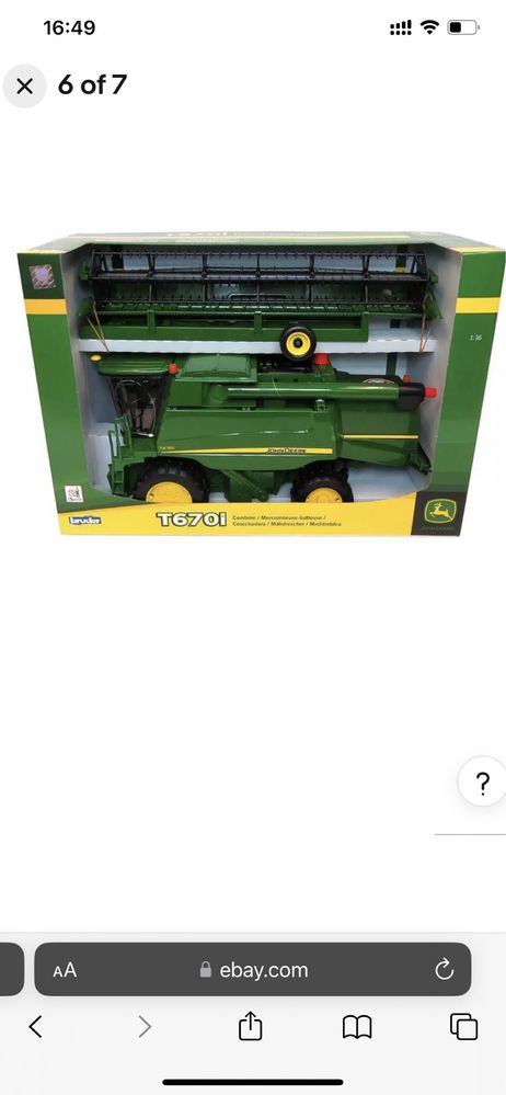 Коллекционная игрушка Комбайн John Deer Bruder Combine T607i