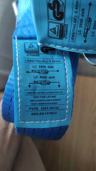 chinga chingi noi 5 tone 5cm latime 8.6 m lungime profesionale NOI