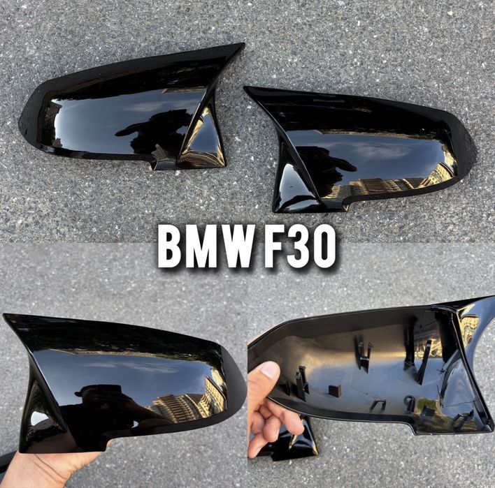 Накладки на зеркала BMW F30 Ф30 карбон черные / зеркало накладка бмв