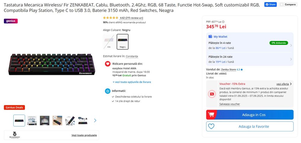 Vand tastatura mecanica Zenkabeat