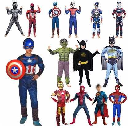 Детски Костюм с мускули Спайдърмен, Батман, Венъм, Супермен, Хълк и др
