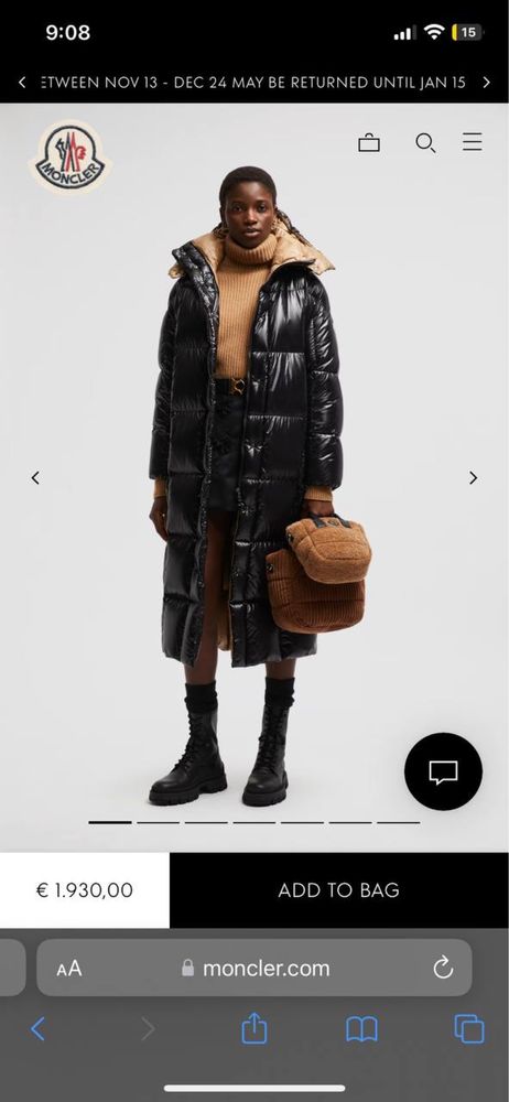 Зимний пуховик Moncler