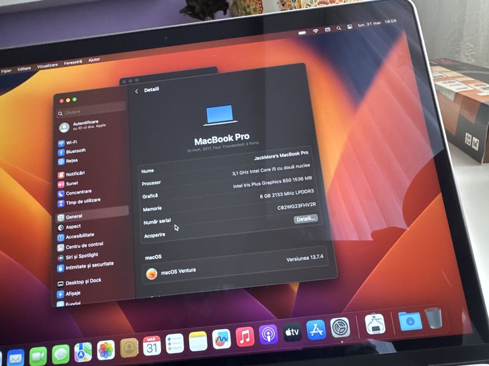Laptop Apple MacBook Pro 13’ 2017  touch bar - perfect functional