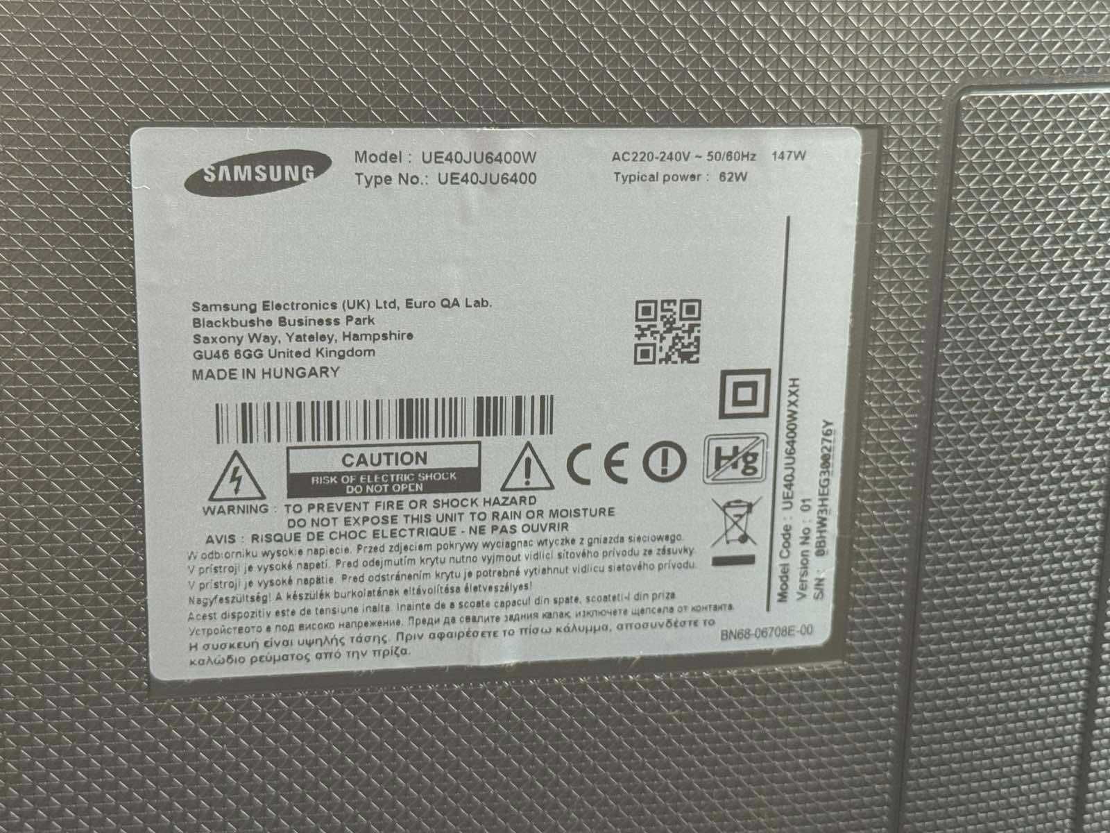 Smart TV Samsung UE40JU6400W, FullHD, 4K