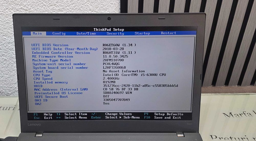 Laptop core i5 gen 6 - Lenovo T460 - functional perfect