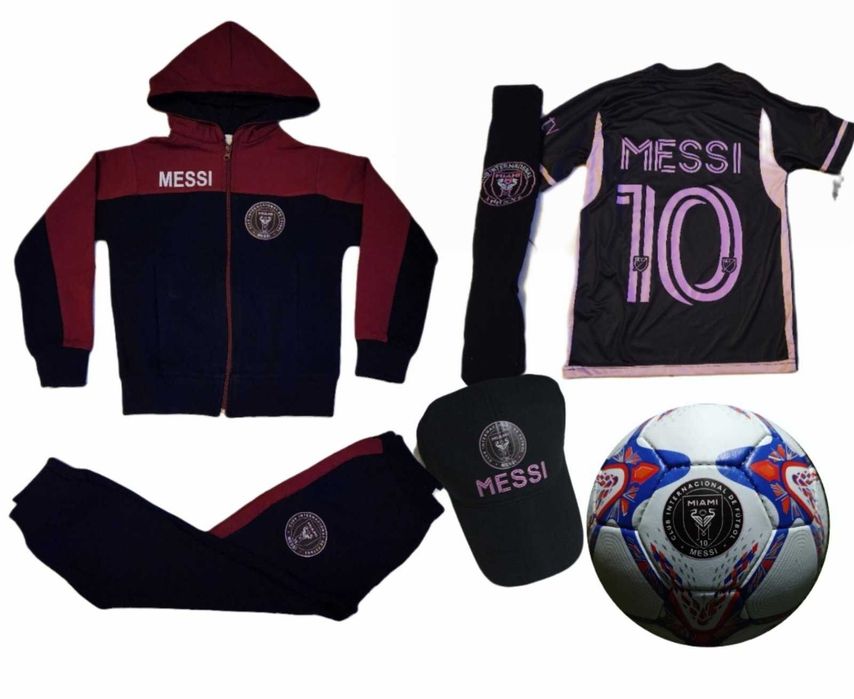 Екип Меси Черен Маями 2024 ново от 4 до 16г с калци