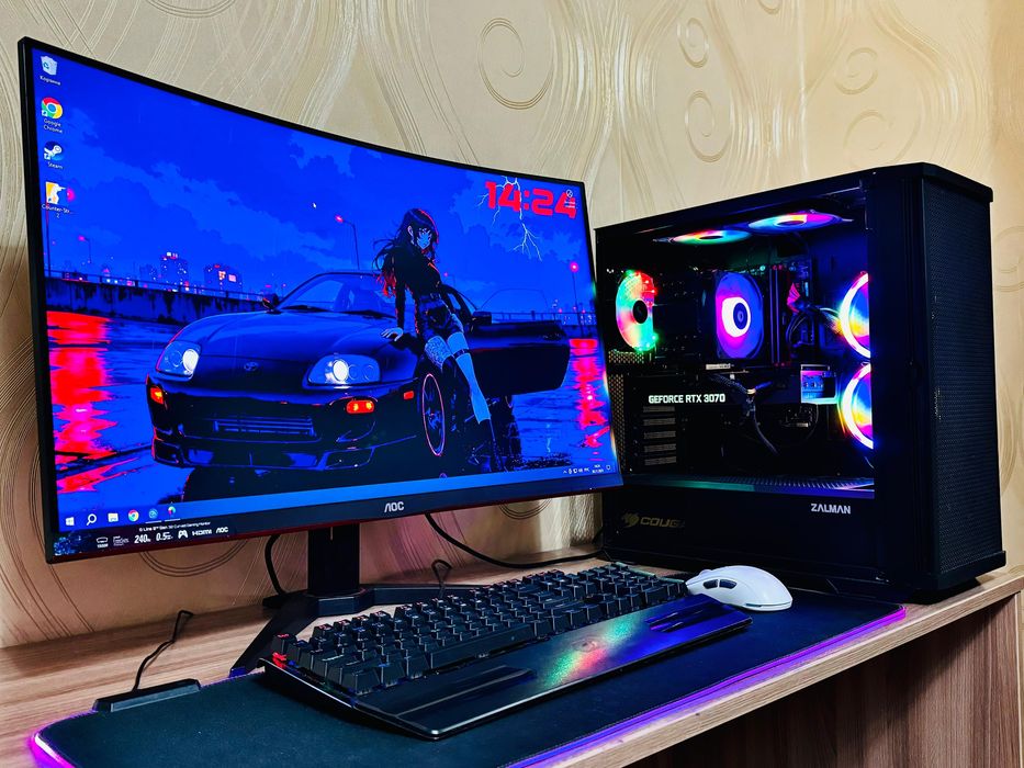 Мощный Игровой Компьютер с Монитором 240 герц 32 дюйма ВЕСЬ КОМПЛЕКТ