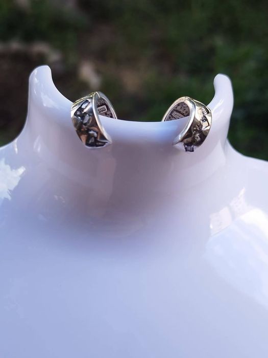 Cercei din argint de 925 cu pietre albe, Slovacia