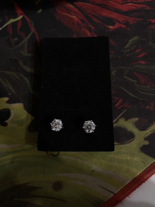 Cercel din argint cu diamant 1ct, culoare D