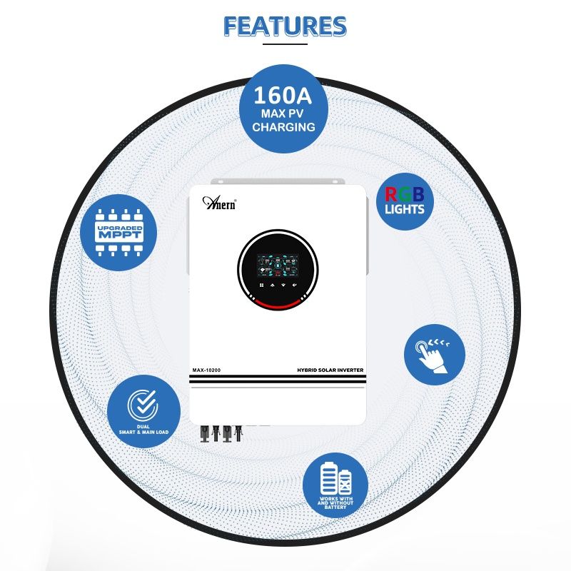 Invertor hibrid 10.2 KW off grid on grid panouri solare fotovoltaice