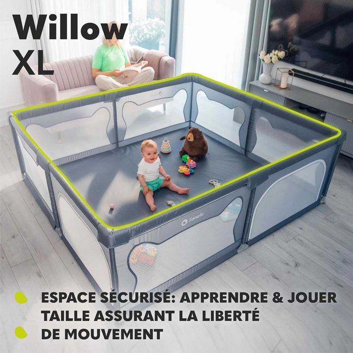 Tarc de joaca copii, Lionelo, Willow XL,180 x 200 cm, beige