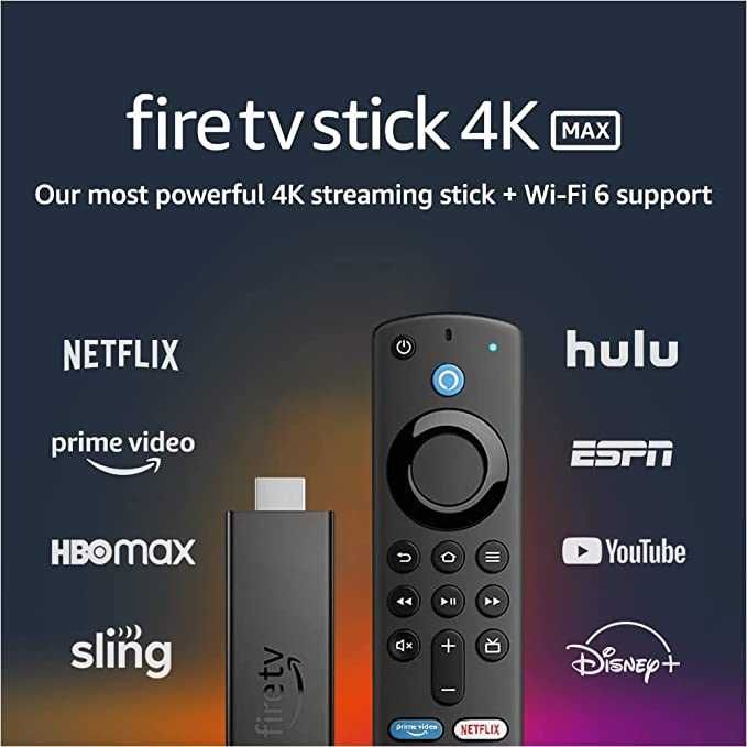 Amazon Fire TV Stick 4K Max Alexa Voice Wifi 6 AX Kodi Aptoide