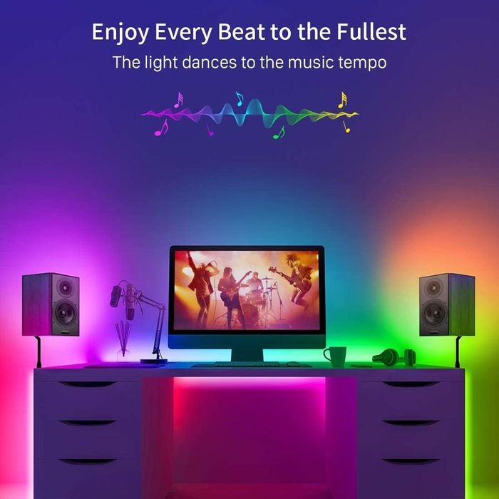 Kit Banda LED Adresabila Smart 60led 12W/M IP65 Bluetooth Dream WS2812