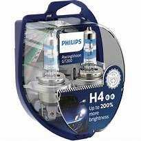 Set Becuri H7 sau H4 55W 12V Racing Vision GT200 Philips +200%