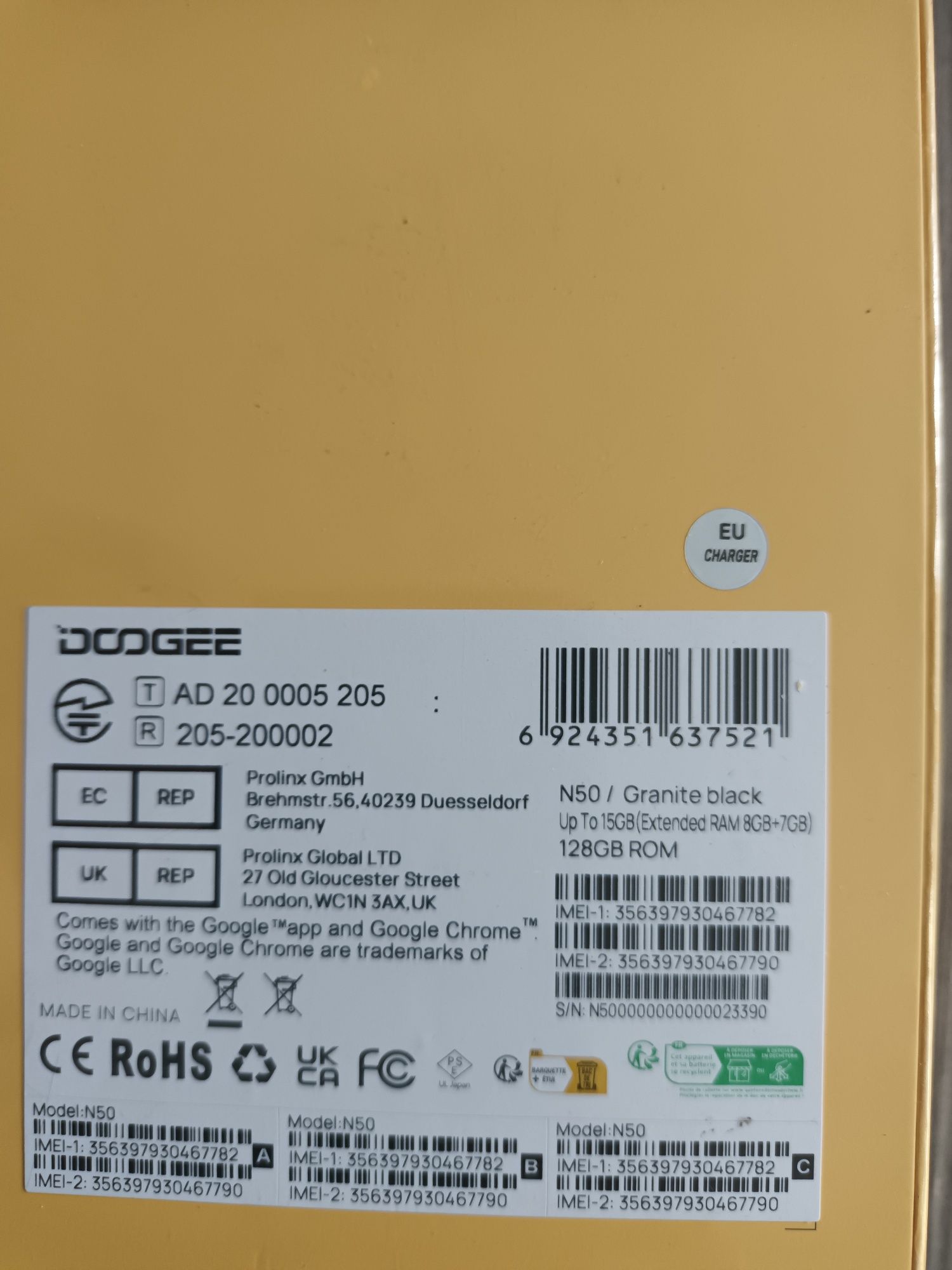 Doogee n50  128gb cu 8+7gb ram