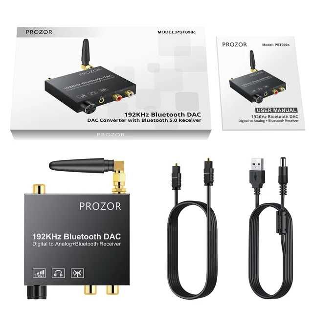 Цифров към аналогов аудио конвертор 192Khz Bluetooth DAC + Гаранция