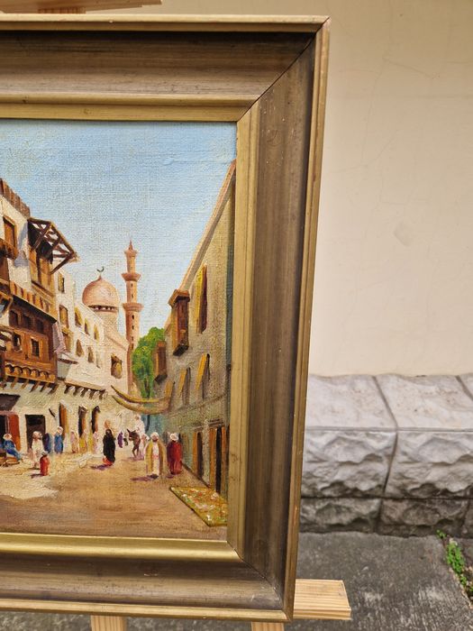 Страхотна антикварна майсторска картина масло върху платно