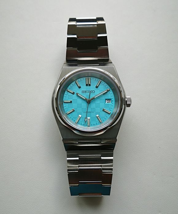 Ceas automatic Seiko Mod Tiffany Blue 40mm bratara metalica integrata
