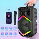 Преносима тонколона с микрофон, 8.5 инча, 1800 mAh батерия, 10W