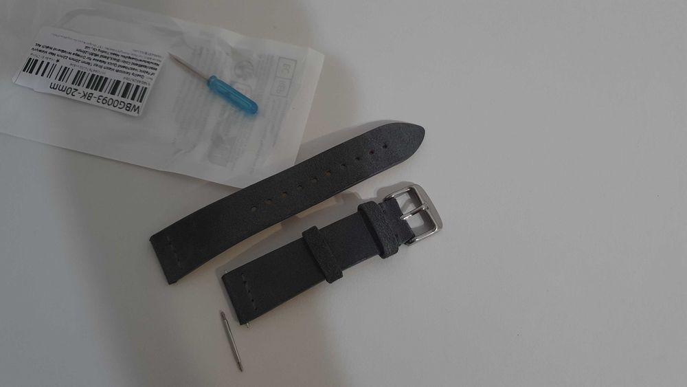 Curea ceas piele intoarsa gri 20mm