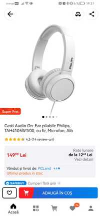 Casti Philips cu fir