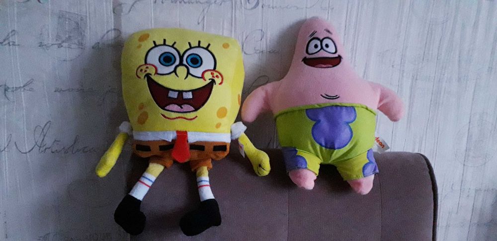 Set 2 jucarii din plus Spongebob si Patrick 30 cm