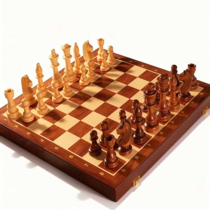 Set sah lemn premium pliabil 29x29cm depozitare cu spatii individuale