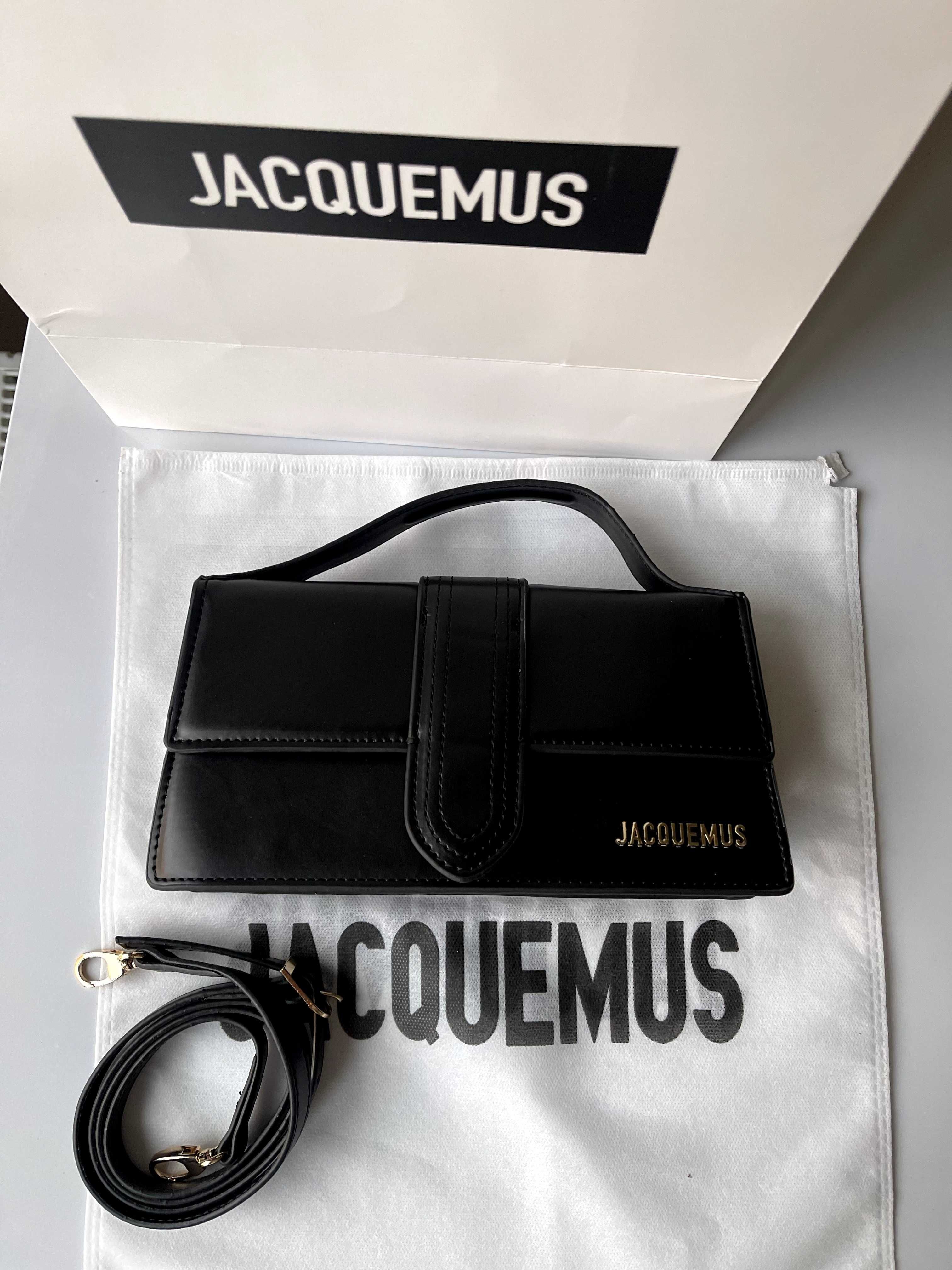 Geanta/Poșetă Jacquemus Le Bambino Black Top Handle Bag 18cm x 10cm