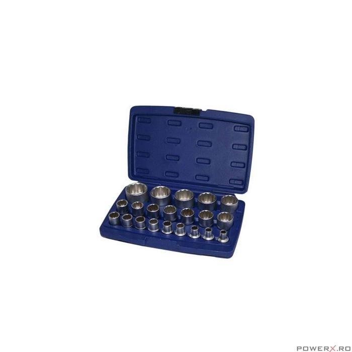 Trusa set 12 chei tubulare 1/2" 8-35 mm, 12 colturi, spline, Asta