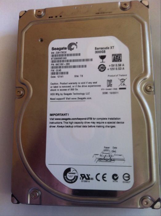 hdd nou sergate barracuda -3 terra byt 7200 rot/min sata 3